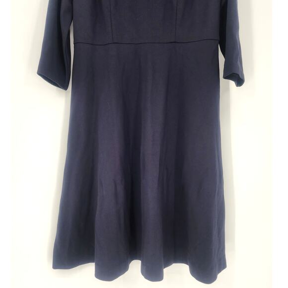 Talbots Navy Fit & Flare Dress w/ Grommet Scarf Detail Size 8 - Picture 7 of 12